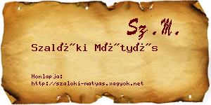 Szalóki Mátyás névjegykártya
